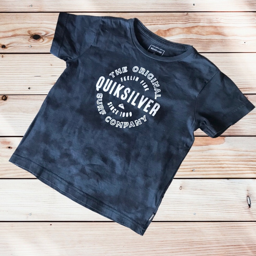 Little boys Quiksilver T-shirt feeling fine size 2 navy blue tie-die 100% cotton